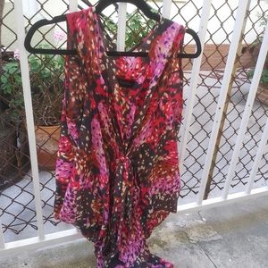 Thakoon Colorful Silk Cinched Dress. Sz: 4